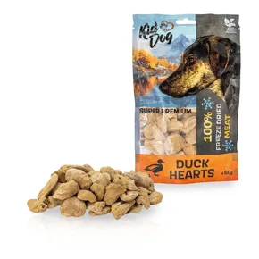 KIDDOG SUPER PREMIUM 100% sušené mrazené kačacie srdiečka 50 g